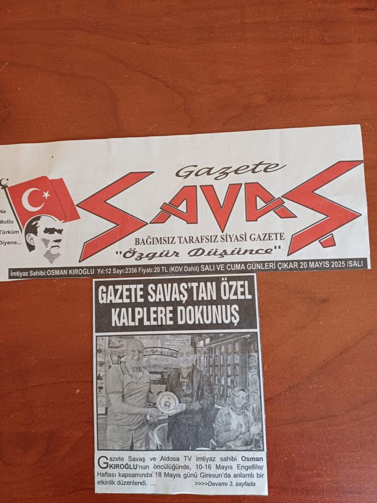 Giresun’da Engelliler Haftası kapsamında düzenlenen kalplere dokunan etkinlik