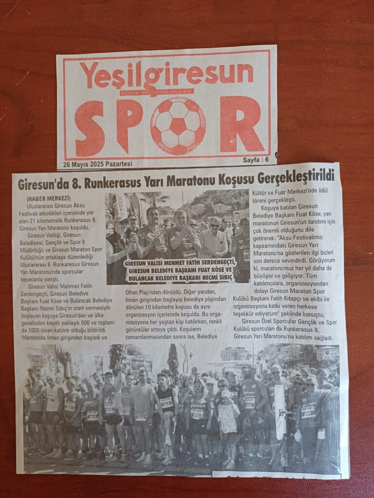 Giresun 8. Runkerasus Yarı Maratonu'na katılan sporcular
