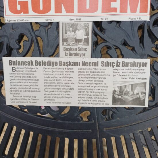 Basın haberlerinde Bulancak Belediye Başkanı Necmi Sıbıç ile Giresun Özel Gereksinimli Bireyleri Destekleme Derneği Başkanı Osman Seyranlıoğlu iş birliği protokolü imzaladı