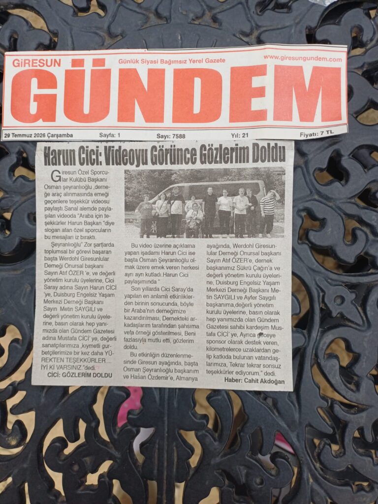 Giresunlular Kenetlendi ve Başardı gazete haberi